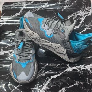 Gray and Blue Athletic Sneakers